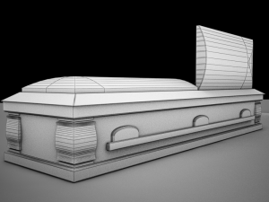 high def all wood boxcoffin 3D Model
