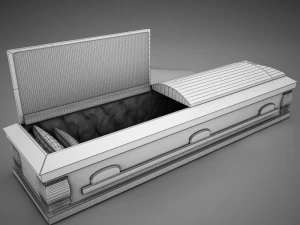 high def all wood boxcoffin 3D Model