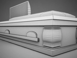 high def all wood boxcoffin 3D Model