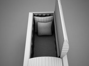 high def all wood boxcoffin 3D Model
