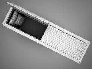 high def all wood boxcoffin 3D Model