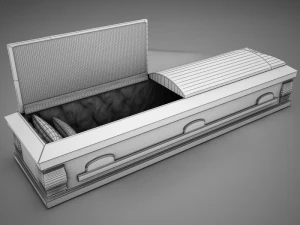 high def all wood boxcoffin 3D Model