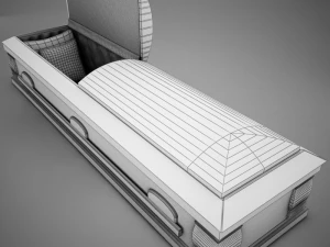 high def all wood boxcoffin 3D Model