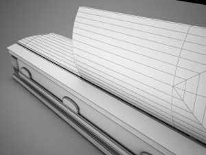 high def all wood boxcoffin 3D Model