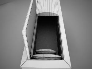 high def all wood boxcoffin 3D Model