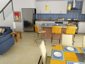 high def modern classic living room Modelo 3D