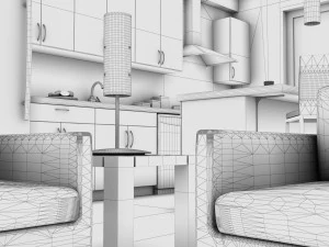 high def modern classic living room 3D Model