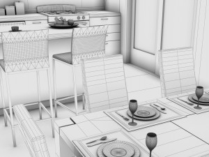 high def modern classic living room Modelo 3D