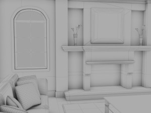 high def classic living room Modelo 3D
