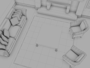 high def classic living room Modelo 3D