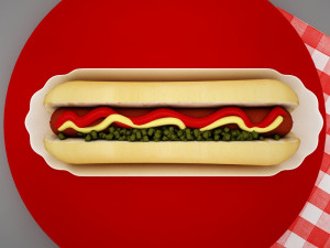 high def classic hot dog plus professional hotdog holder 3D मॉडल