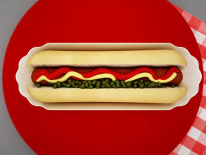 high def classic hot dog plus professional hotdog holder 3D Model