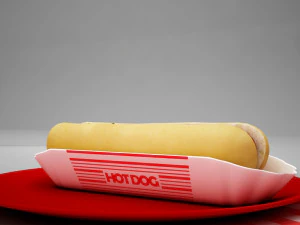 high def classic hot dog plus professional hotdog holder 3D Model
