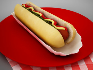 high def classic hot dog plus professional hotdog holder 3D मॉडल