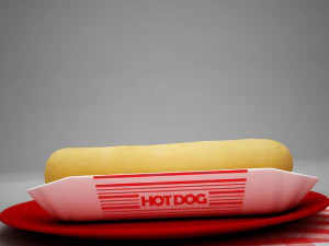 high def classic hot dog plus professional hotdog holder 3D Model
