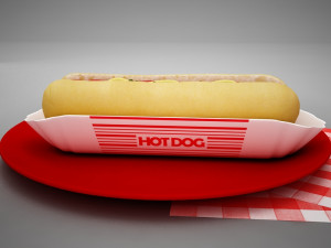 high def classic hot dog plus professional hotdog holder 3D मॉडल