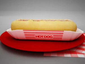 high def classic hot dog plus professional hotdog holder 3D Model
