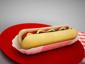high def classic hot dog plus professional hotdog holder 3D Model