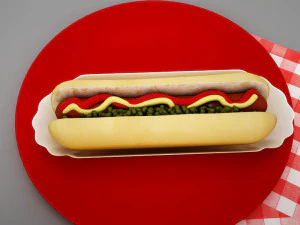 high def classic hot dog plus professional hotdog holder 3D Model