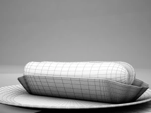 high def classic hot dog plus professional hotdog holder 3D Model