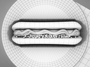 high def classic hot dog plus professional hotdog holder 3D मॉडल