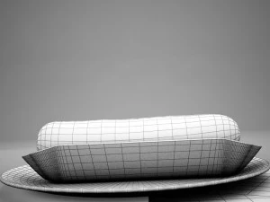 high def classic hot dog plus professional hotdog holder 3D Model