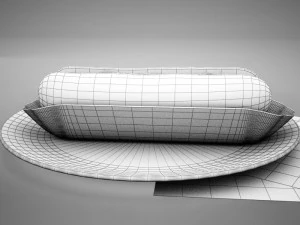 high def classic hot dog plus professional hotdog holder 3D Model