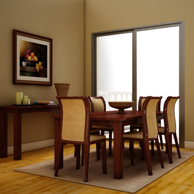 dinning set 3D मॉडल .c4d .max .obj .3ds .fbx .stl .blend 