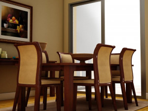 dinning set 3D मॉडल