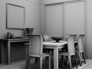 dinning set 3D मॉडल