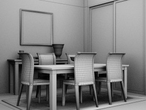 dinning set 3D मॉडल