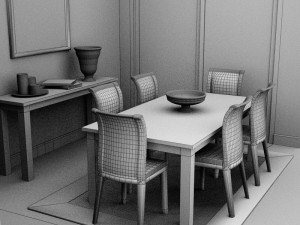 dinning set 3D मॉडल