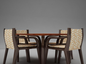 terrace dinning set modern tropic 3D 모델