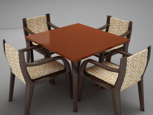 terrace dinning set modern tropic 3D Модель