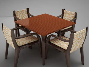 terrace dinning set modern tropic 3D Model