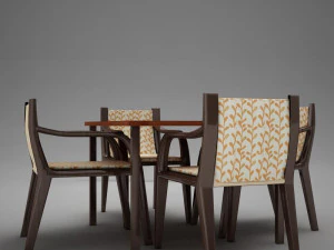 terrace dinning set modern tropic 3D Model