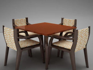 terrace dinning set modern tropic 3D Model