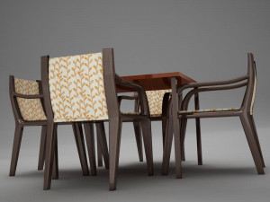 terrace dinning set modern tropic 3D Модель