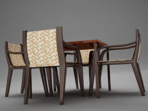 terrace dinning set modern tropic 3D Model