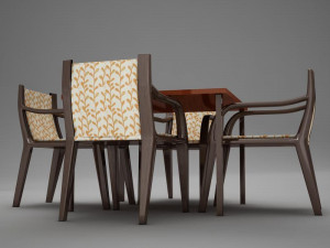 terrace dinning set modern tropic 3D Модель