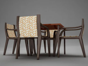 terrace dinning set modern tropic 3D Model