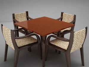 terrace dinning set modern tropic 3D Model