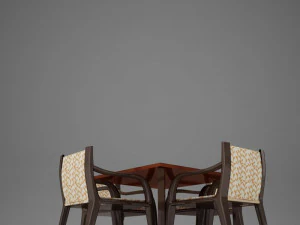 terrace dinning set modern tropic 3D Model
