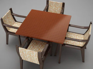 terrace dinning set modern tropic 3D Model
