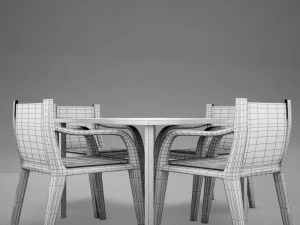 terrace dinning set modern tropic 3D Model