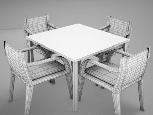terrace dinning set modern tropic 3D Model