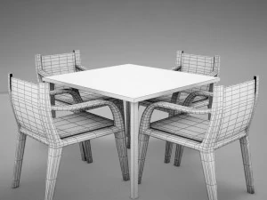 terrace dinning set modern tropic 3D Model