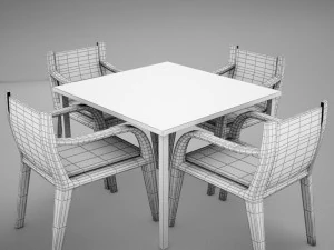 terrace dinning set modern tropic 3D Model