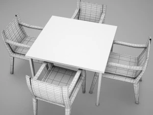 terrace dinning set modern tropic 3D Model