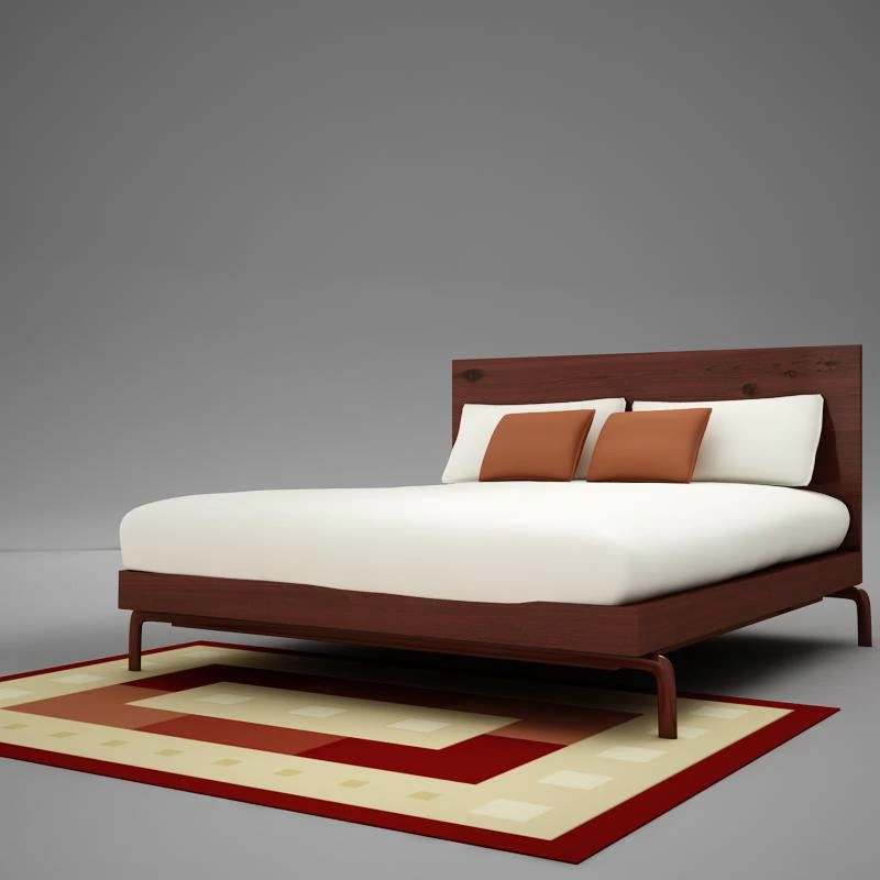bed 02 3D Model .c4d .max .obj .3ds .fbx .stl .blend 